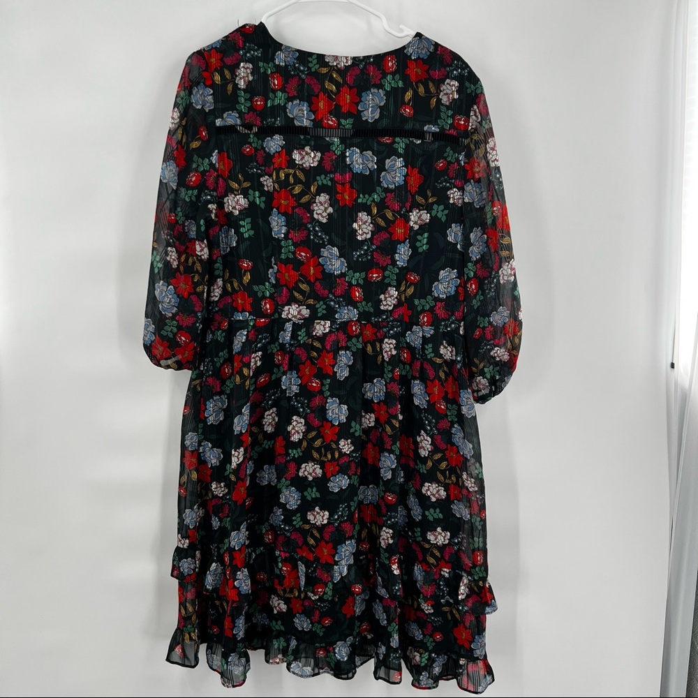 🎉HP🎉 Nanette Lepore Black Floral Dress - size 14 - Picture 6 of 10
